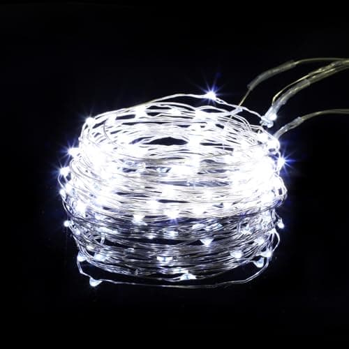 20 Pack Battery Operated Silver Fairy Lights for Wedding Party Crafts — Cool White