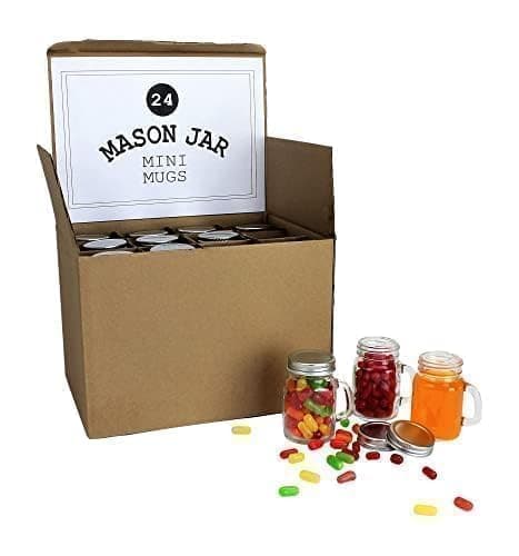 12-Piece Mini Mason Jar Mug Set - 4oz With Handles & Leak-Proof Lids - Perfect For Gifts & Crafts