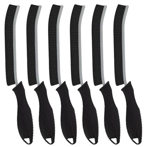 SXhyf Hard Bristle Crevice Cleaning Brush - Multifunctional Gap Cleaner, Bathroom & Household Tools (3 Pack, Black) — Black
