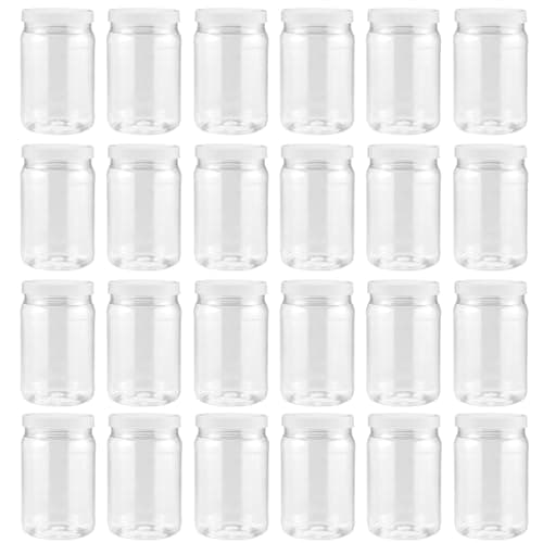 Smart Solutions Clear Plastic Mason Jars (18 oz, 24 Pack) | Airtight Lids | Made in USA | Perfect for Crafts & More