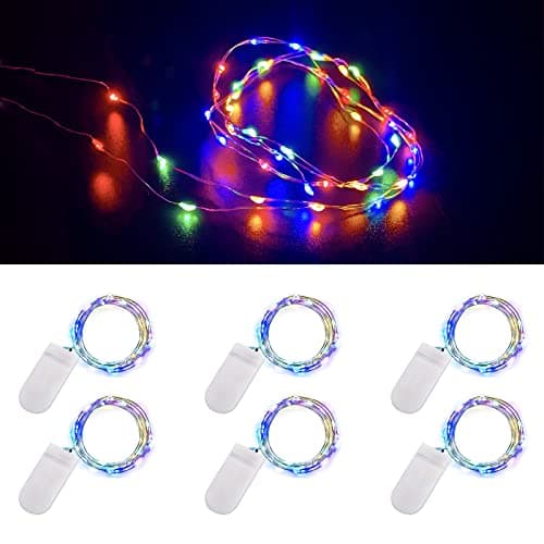 Multicolored Mini Fairy Lights 12-Pack 7ft LED Lights for Crafts and Décor — Colorful