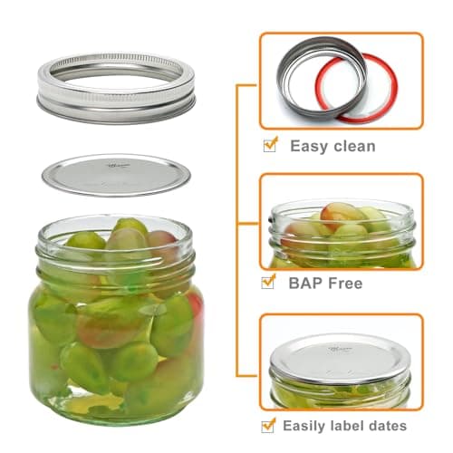 8 oz Glass Jars with Lid, 30 Pack, Storage for Jelly, Jam, Honey, Pickles and Spices