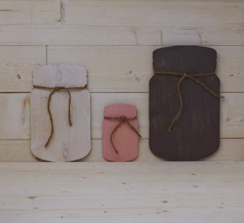 Woodpeckers 10 x 6-inch Unfinished Wood Mason Jar Signs, Pack of 3 for Farmhouse Kitchen Crafts