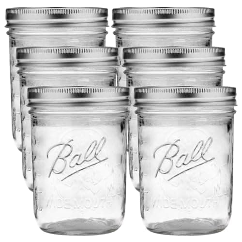 Quart Size Ball Wide Mouth Glass Mason Jars with Lids & Bands (Pack of 2) — Pint