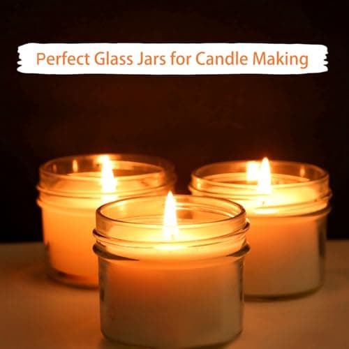 AuroTrends 4 oz Silver Lids Mason Jars 12Pcs for Candles Jams Spices