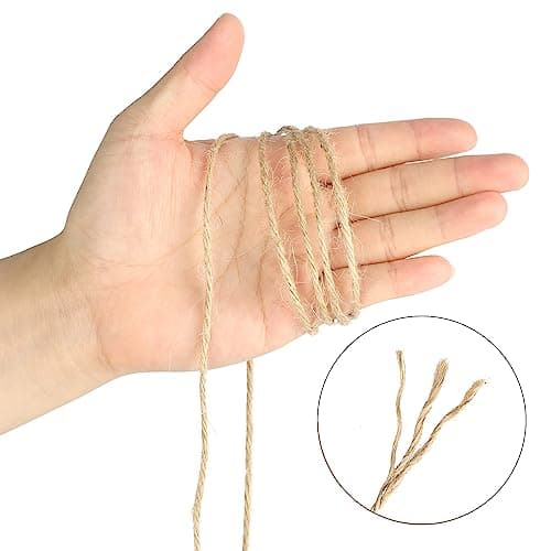 Anwyll Natural Brown Jute Twine - 656 Feet 2mm for Crafts & Home Decor