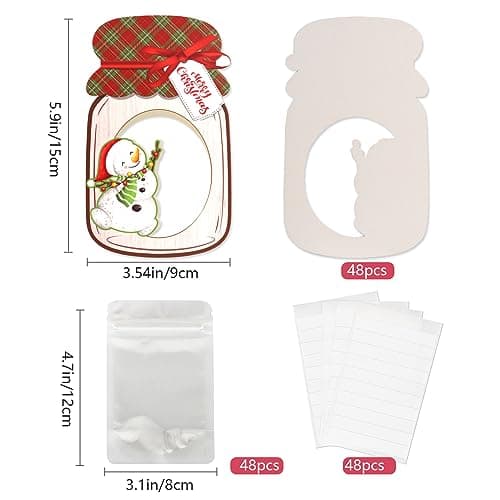 Giiffu 48-Pack Mason Jar Paper Cards for Kids' Party Favors