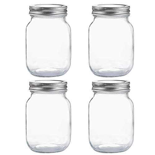 Glass Regular Mouth Mason Jars, 16 oz Clear Glass Jars for Food Storage and Sealing, Perfect for Dry Food, Snacks, and Candies (4PACK)  
Glass Regular Mouth Mason Jars, 16 oz Clear Glass Jars for Overnight Oats and DIY Projects, Ideal for Sealing and