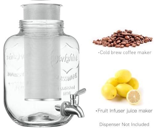 Stainless Steel Cold Brew Filter for 1 Gallon Mason Jars, Perfect for Large Batch Brewing