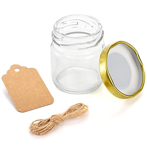 Kingrol 60 Pack 1.5 oz Glass Jars with Lids, Personalized for Spices, Herbs, Crafts