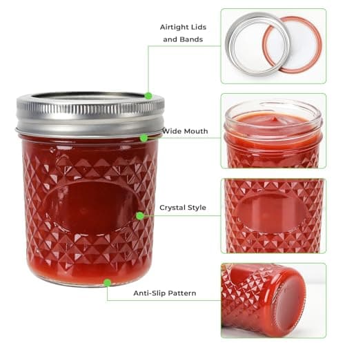 30 Pack CycleMore Wide Mouth Glass Jars, 6 oz Airtight Canisters for Jelly, Sauce, and Favors