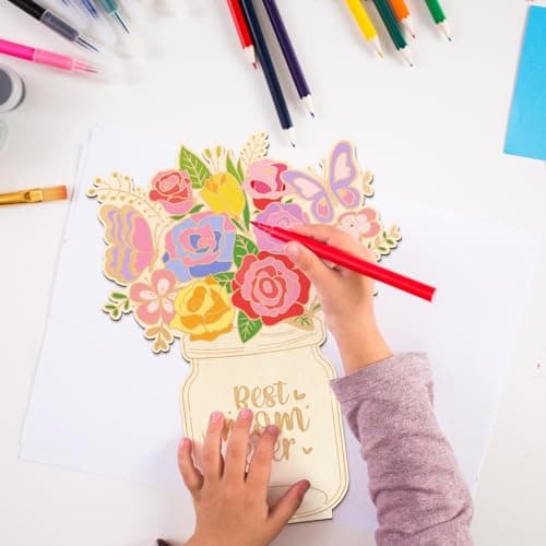 Unfinished Wooden Flower Ornaments for Painting, DIY Home Decor 10.1x7 Inch