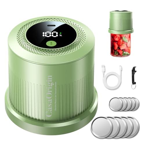 Electric Mason Jar Sealer Kit with 10 Canner Lids & Can Opener — Green