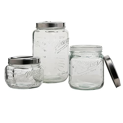 Airtight Kitchen Food Storage Canisters - 3 Piece Set