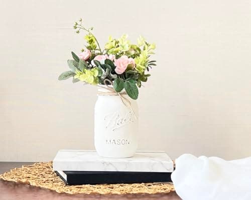 Rustic Mason Jars for Wedding Centerpieces with Artificial Flowers