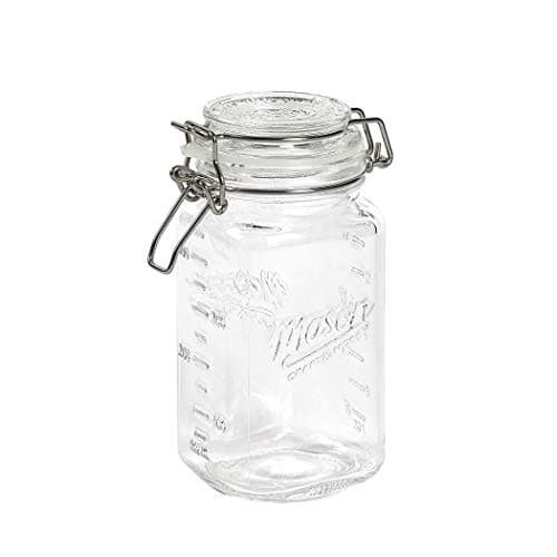 Airtight Kitchen Food Storage Clear Glass Clamp Jars by Mason Craft & More