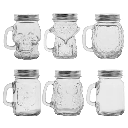 4 oz Mini Mason Jar Mugs with Handles and Lids for Drinks, Gifts, and Crafts