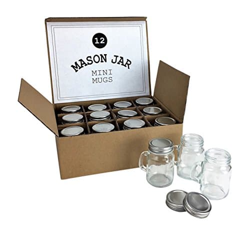 12-Piece Mini Mason Jar Mug Set - 4oz With Handles & Leak-Proof Lids - Perfect For Gifts & Crafts
