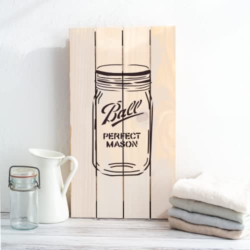 Mason Jar Stencil for Kitchen and Crafts