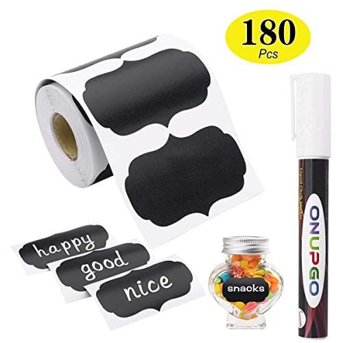 ONUPGO Chalkboard Labels 180pcs Waterproof Reusable for Mason Jars & Home Organization — F: Lace Shape 1