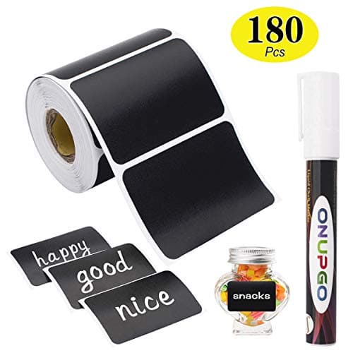 ONUPGO Chalkboard Labels 180pcs Waterproof Reusable for Mason Jars & Home Organization — A: Rectangle Shape