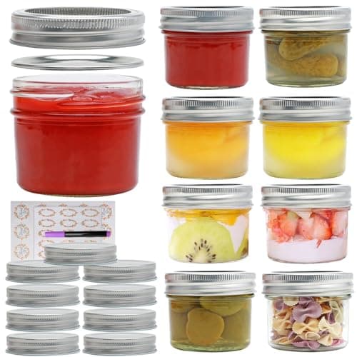 Brajttt 4oz Glass Mason Jars, 9 Pack, Regular Lids for Jelly, Jam, Honey