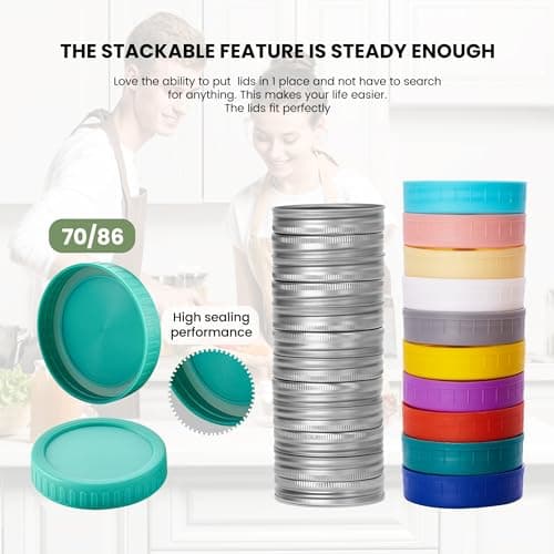 Bamboo Mason Lid Organizer (2PC), Stackable & Perfectly Fit WIDE/REGULAR Mason/Canning Lids