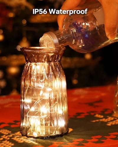 Blingstar Waterproof Silver Fairy Lights, 6 Pack 7Ft, Warm White, Christmas Decoration