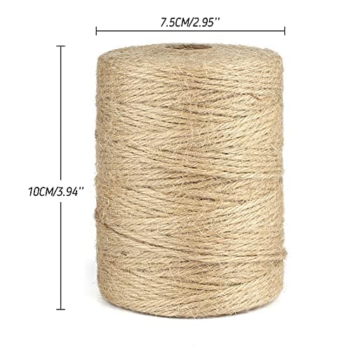 Anwyll Natural Brown Jute Twine - 656 Feet 2mm for Crafts & Home Decor