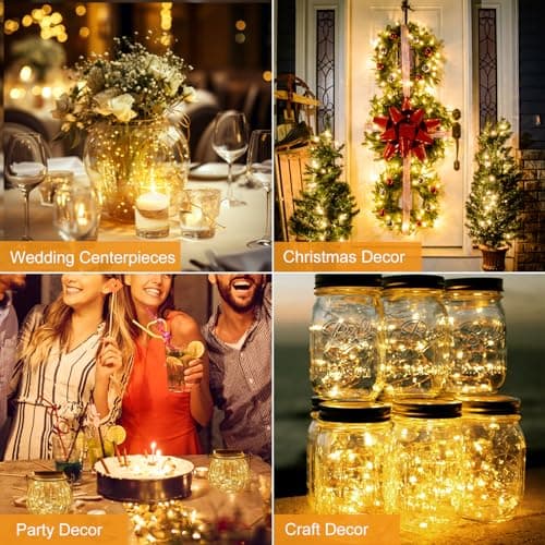BTFarm 6 Pack Battery Operated 7ft Twinkle LED Fairy Lights 3 Modes Waterproof
