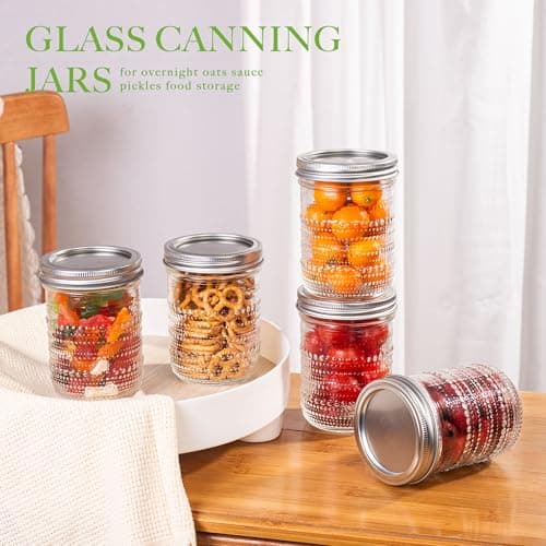 16 Oz Vintage Wide Mouth Mason Jars, 6 Packs, Perfect for Pickling & Fermenting