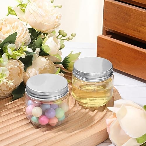 Tanlade Silver 60pcs 3 oz Clear Mason Jars with Lids for Storage Favors