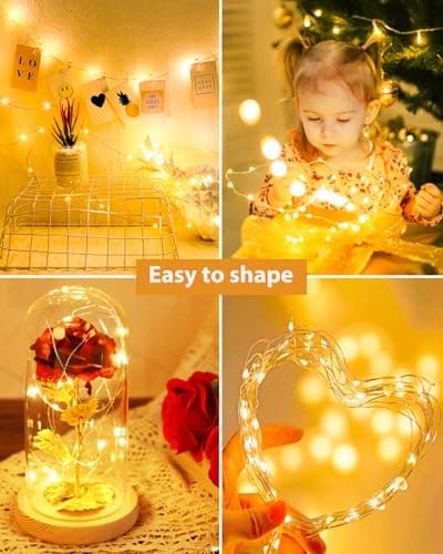 btfarm 12 Pack Warm White 7ft LED Fairy Lights for Mason Jars & Party Centerpieces