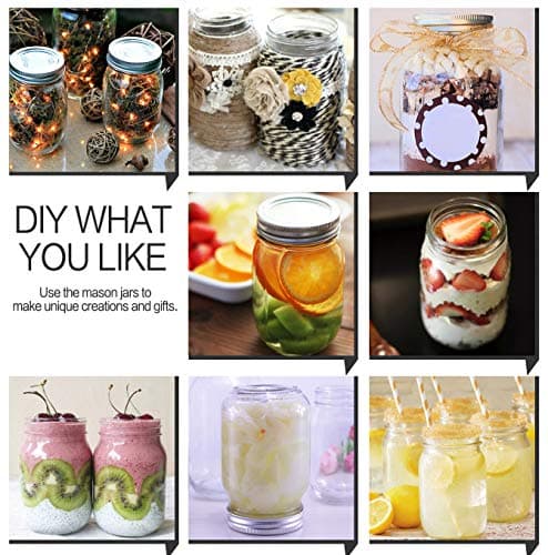KAMOTA 16 oz Mason Jars, 18 Pack with Labels