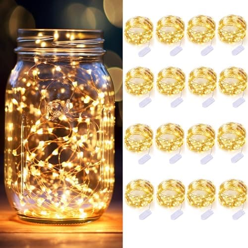 16 Pack 10ft 30 LED Silver Wire Warm White Fairy Lights for Wedding and Party — Warm White