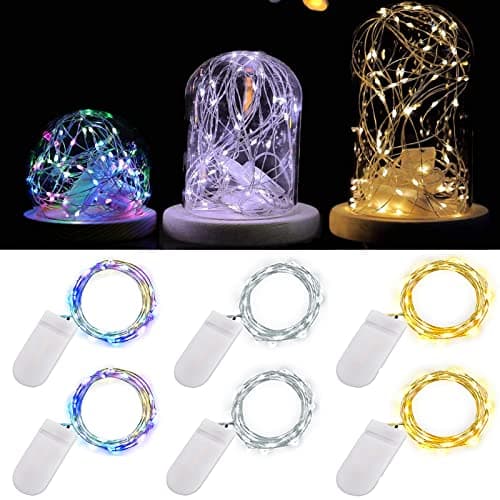 Multicolored Mini Fairy Lights 12-Pack 7ft LED Lights for Crafts and Décor — Mix-colored