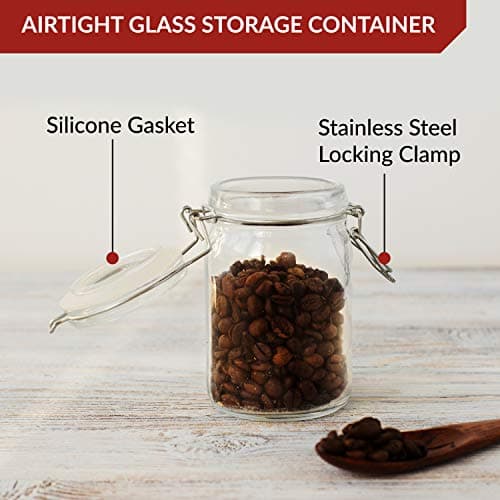3-Liter Mason Jars with Lid | Airtight Glass Storage for Food, Coffee, Candies & More | Glass Canisters | 34 Ounces