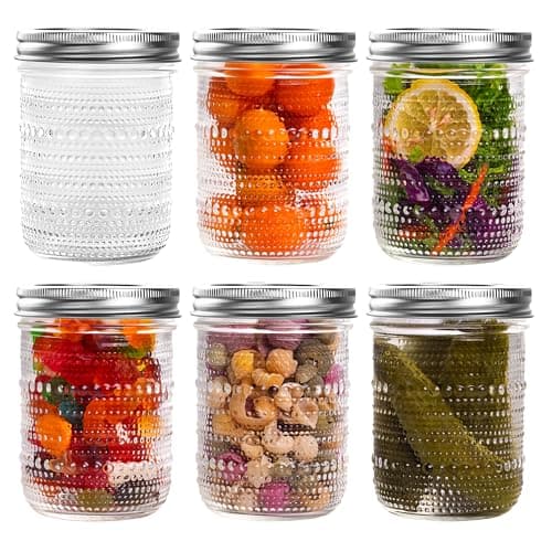 16 Oz Vintage Wide Mouth Mason Jars, 6 Packs, Perfect for Pickling & Fermenting