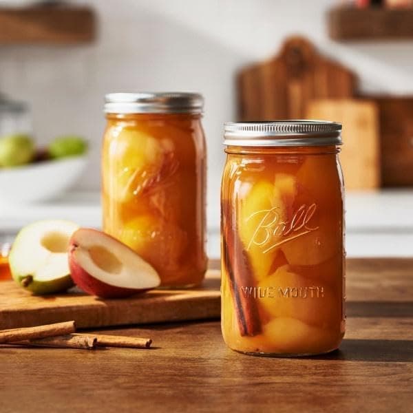 Quart Size Ball Wide Mouth Glass Mason Jars with Lids & Bands (Pack of 2)