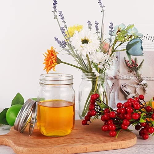 20-Pack 12 oz Clear Glass Jars with Silver Lids, Perfect for Food Storage