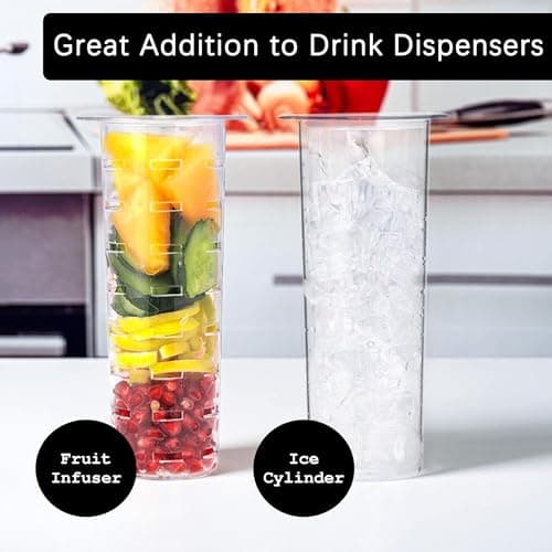 Fruit Infuser and Ice Cylinder for 1 Gallon Mason Jars, Perfect for Big-Batch Drinks