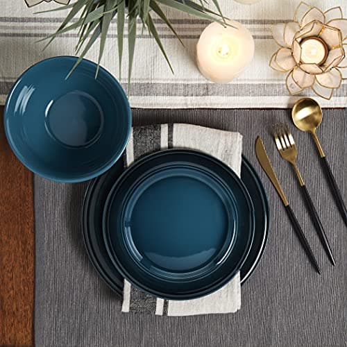 Stoneware Dinnerware Set with Bold Ombre Glaze for Festival