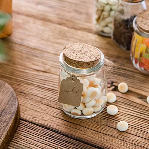 Brajttt Mini Yogurt Jars, 40 Pack, 7 oz, Mason Style Favors with Cork Lids