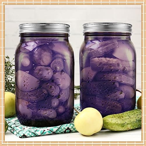 Tessco Purple 16 oz Colored Mason Jars with Lids for Crafts & Storage
