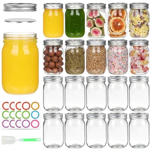 12 oz Glass Mason Jars With Lids 20 Pack for Jam and Fruit Storage
| Reusable 350ml Round Canning Jars With Silver Separable Lids for Honey and Beverages
| Mason Jars 12 fl. oz, Set of 20 for Wedding Favors and Gifts