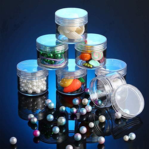 30 Pack 2oz Round Clear Glass Jars with Lids & Labels, Airtight Spices & Herbs Storage