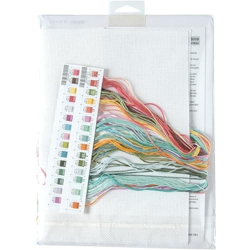 14 Count White Aida Dimensions Mason Jar Cross Stitch Kit, 18" x 7"