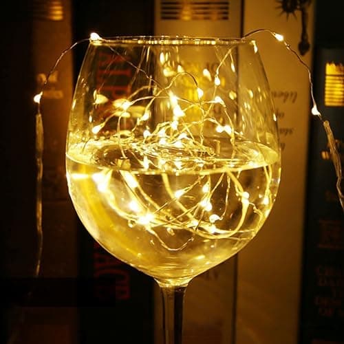 12 Pack Warm White Battery Operated Fairy Lights - 7ft Waterproof Silver Wire Strings for Wedding Table Décor