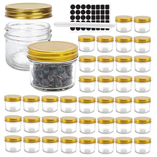STARSIDE Canning Jars for Jam and Honey
| Perfect Mason Jars for Candies and Wedding Favors
| STARSIDE Glass Jars with Gold Lids for Decorations