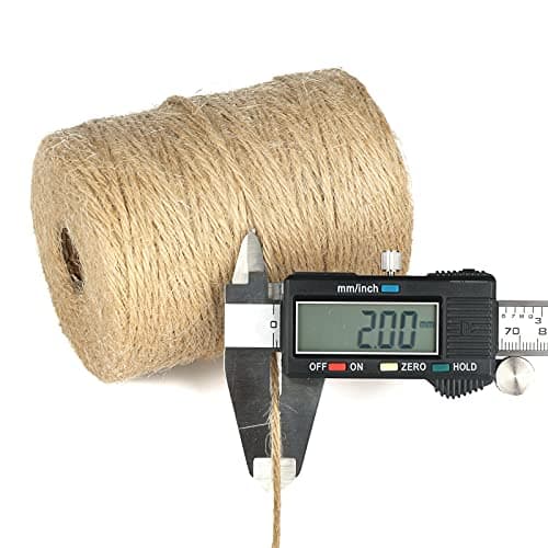 Anwyll Natural Brown Jute Twine - 656 Feet 2mm for Crafts & Home Decor